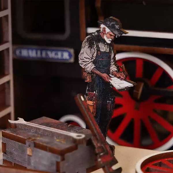 Train Repair Station Book Nook Miniature Dollhouse_Description_4