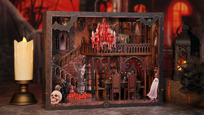 Halloween Dark Family Book Nook Miniature Dollhouse_Description_1