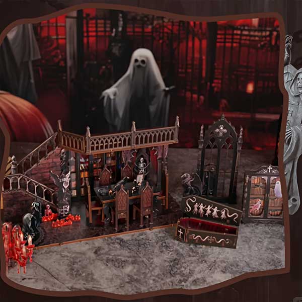 Halloween Dark Family Book Nook Miniature Dollhouse_Description_3