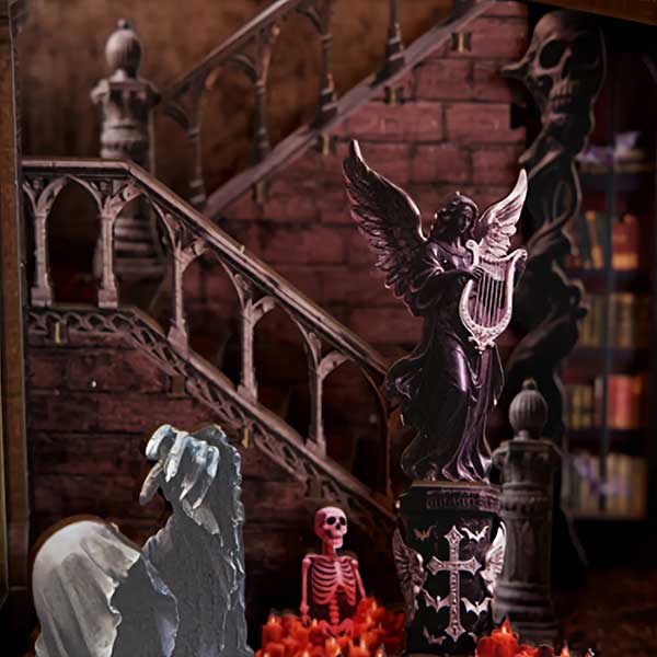Halloween Dark Family Book Nook Miniature Dollhouse_Description_4