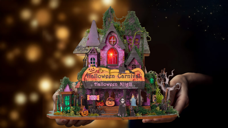 Halloween Night House DIY Miniature Dollhouse_Description_2