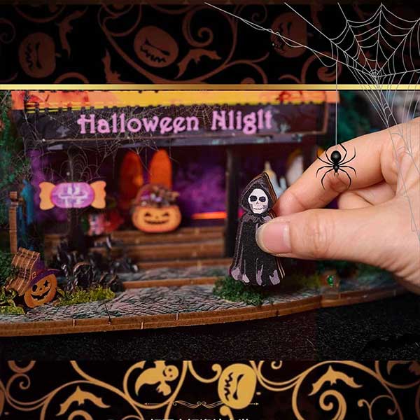 Halloween Night House DIY Miniature Dollhouse_Description_6