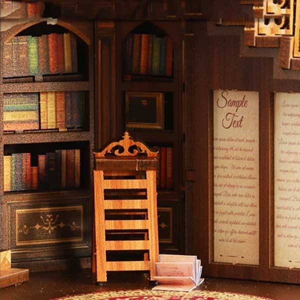 World Bookstore Book Nook Miniature Dollhouse_Description_5
