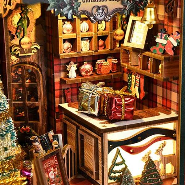 Christmas Shop Book Nook Miniature Dollhouse_Description_5