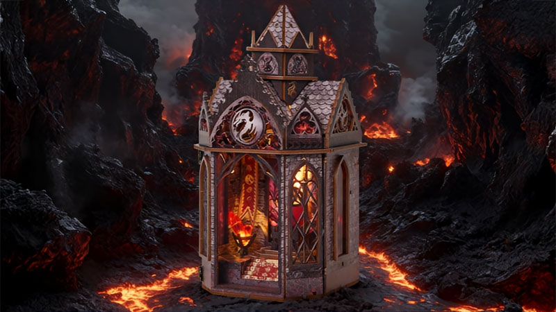 Spire Of The Wyrm Book Nook Miniature Dollhouse_Description_2