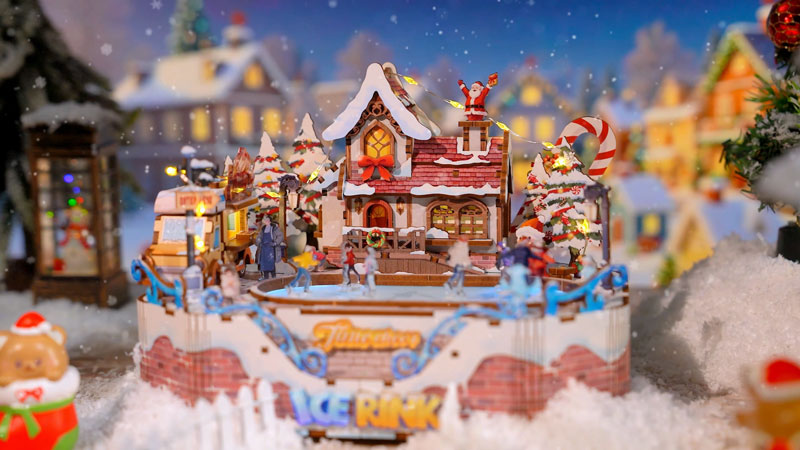 Ice Rink Music Box 3D Wooden Puzzle_Description_1