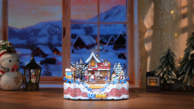 Ice Rink Music Box 3D Wooden Puzzle_Description_2
