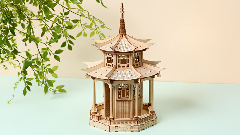 Octagonal Pavilion 3D Wooden Puzzle_Description_1