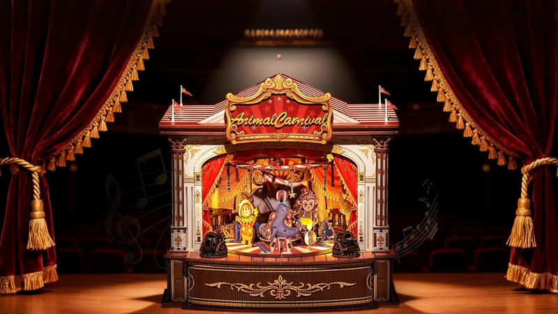 Animal Carnival Music Box 3D Wooden Puzzle_Description_1
