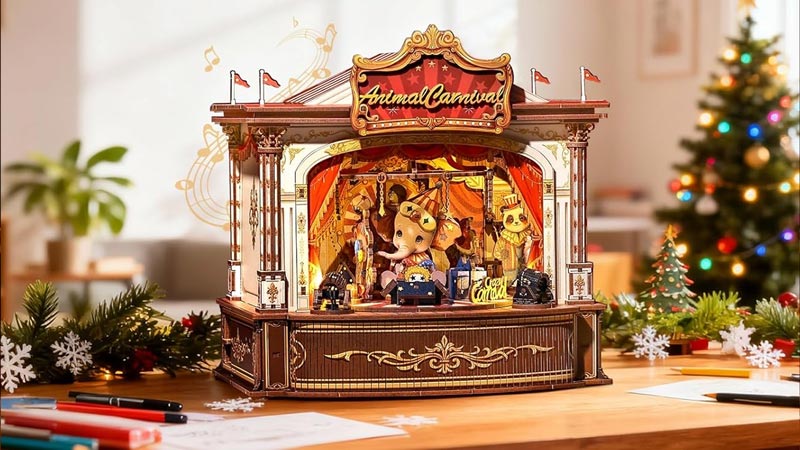 Animal Carnival Music Box 3D Wooden Puzzle_Description_2