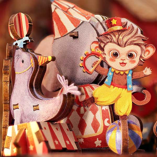 Animal Carnival Music Box 3D Wooden Puzzle_Description_4