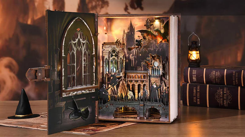 Magical Flight Book Nook Miniature Dollhouse_Description_1