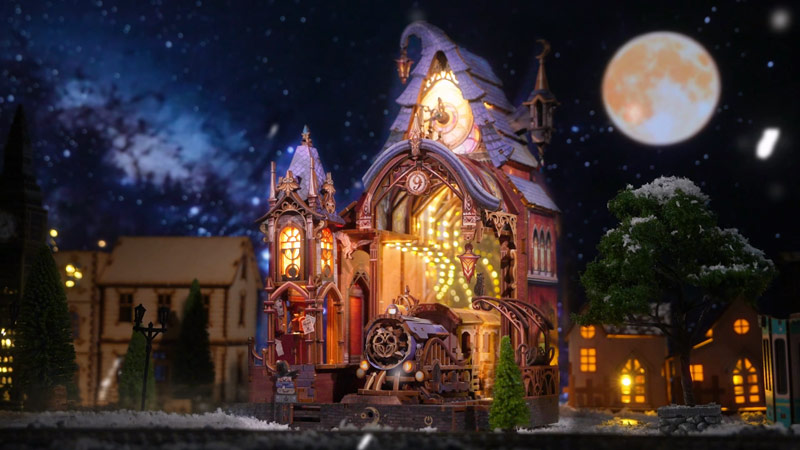 Magic Platform Book Nook Miniature Dollhouse_Description_1