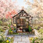 Spring Sakura Greenhouse DIY Miniature Dollhouse_3