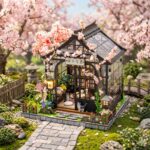 Spring Sakura Greenhouse DIY Miniature Dollhouse_4