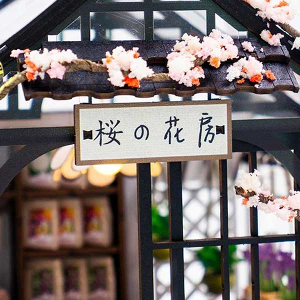 Spring Sakura Greenhouse DIY Miniature Dollhouse_Description_4