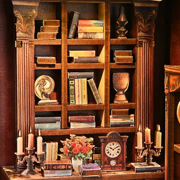 Twilight Library Book Nook Miniature Dollhouse_Description_2
