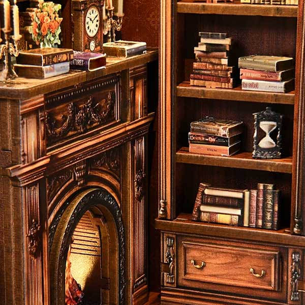 Twilight Library Book Nook Miniature Dollhouse_Description_3