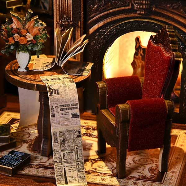 Twilight Library Book Nook Miniature Dollhouse_Description_5