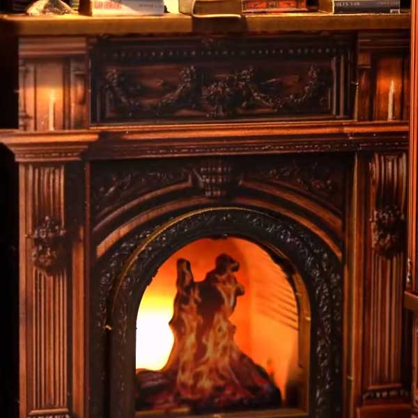 Twilight Library Book Nook Miniature Dollhouse_Description_7
