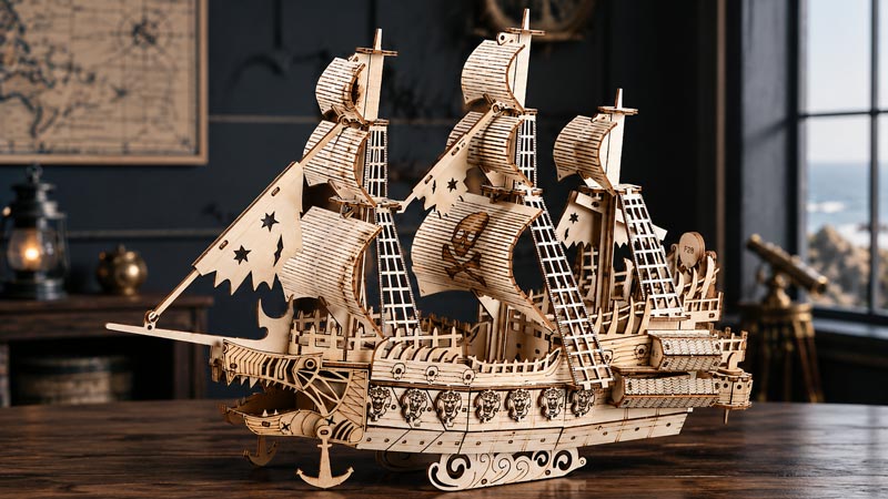 Flying Dutchman Ghost Ship 3D Wooden Puzzle_Description_1