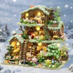 Forest Snow Cottage DIY Miniature Dollhouse_3