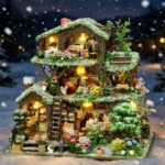 Forest Snow Cottage DIY Miniature Dollhouse_4