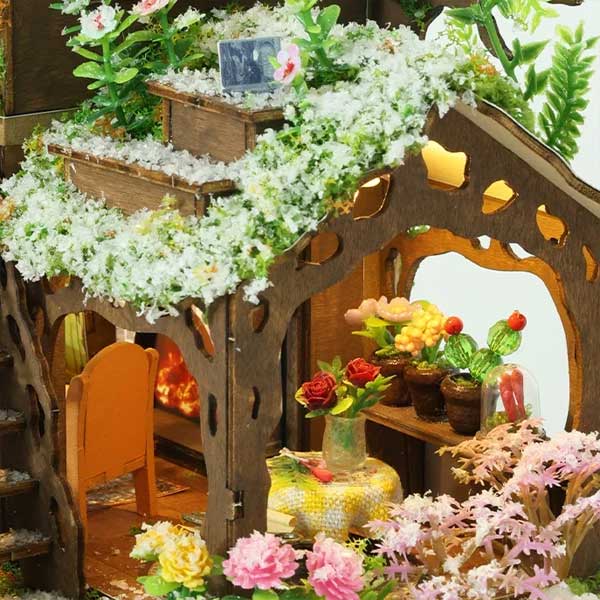 Forest Snow Cottage DIY Miniature Dollhouse_Description_5