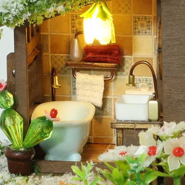 Forest Snow Cottage DIY Miniature Dollhouse_Description_7