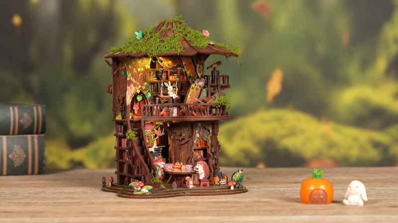 Forest Tea Book Club DIY Miniature Dollhouse_Description_1