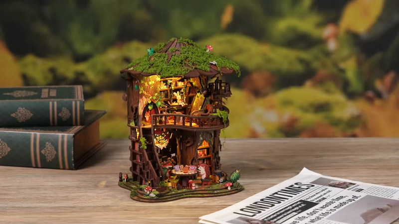 Forest Tea Book Club DIY Miniature Dollhouse_Description_2