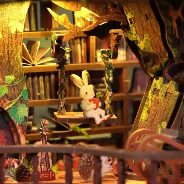 Forest Tea Book Club DIY Miniature Dollhouse_Description_7