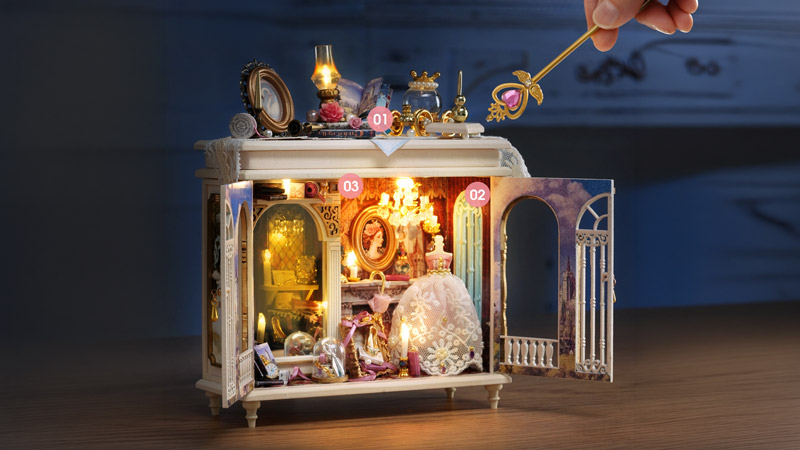 Moonlit Dreamy Mirror DIY Miniature Dollhouse_Description_2