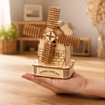 Rotatable Windmill Music Box 3D Wooden Puzzle_5