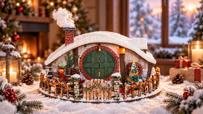 Magic Ring Snow House DIY Miniature Dollhouse_Description_1