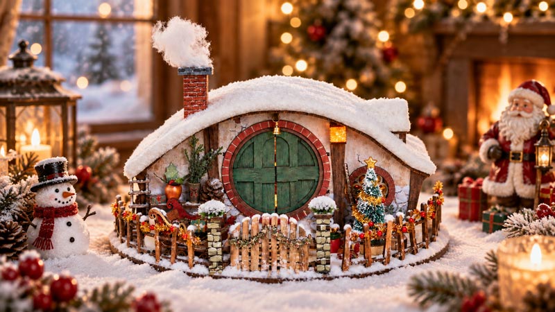 Magic Ring Snow House DIY Miniature Dollhouse_Description_2