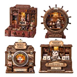 Retro Town Fridge Magnet Series DIY Miniature Dollhouse_1